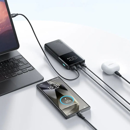 Joyroom JR-PBF20 Power Bank 10000mAh 25W mit 2 USB-A Ausgangsanschlüsse und USB-C Ausgangsanschluss Power Delivery / Schnellladung Schwarz