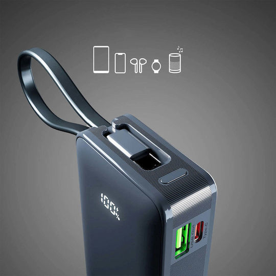 SBS Power Bank 10000mAh 22.5W με Θύρα USB-A και Θύρα USB-C Power Delivery Μπλε