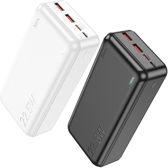 Hoco J101B Astute Power Bank 30000mAh 20W mit 2 USB-A Ausgangsanschlüsse und USB-C Ausgangsanschluss Power Delivery / Schnellladung Weiß