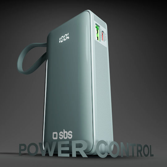 SBS Power Bank 10000mAh 22.5W με Θύρα USB-A και Θύρα USB-C Power Delivery Γαλάζιο