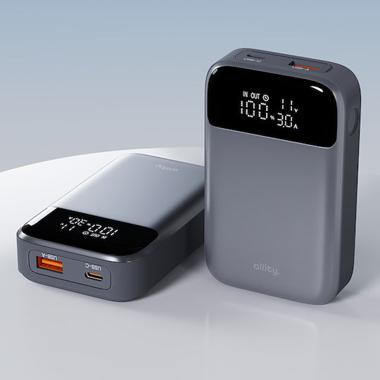 Allity APB-200 Baterie Externă 10000mAh 33W Power Delivery Încărcare Rapidă Gri