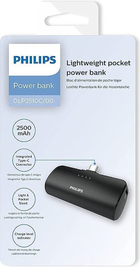 Philips DLP2510 Solar Power Bank 2500mAh Schwarzes