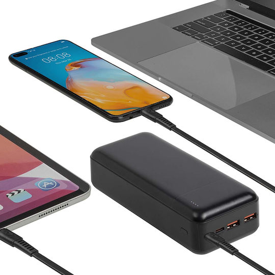 Rivacase VA2103 Power Bank 30000mAh with USB-A and USB-C Output Ports Power Delivery / Quick Charge Black