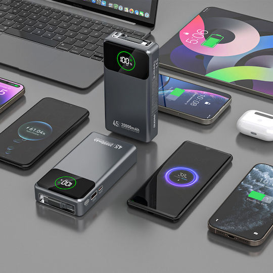 Dudao K31 Pro Power Bank 20000mAh 22.5W mit USB-C Ausgangsanschlüsse Power Delivery / Schnellladung Graues