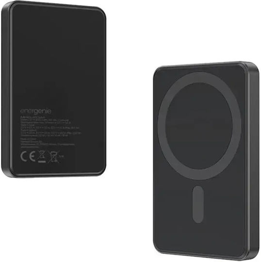 Energenie Магнитна MagSafe Външна Батерия 5000mAh 15W с USB-C Power Delivery Черен