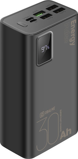 Obal:Me EnergyPulse Power Bank 30000mAh 22.5W mit 2 USB-A Ausgangsanschlüsse und USB-C Ausgangsanschluss Schwarz
