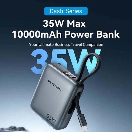 Vention Power Bank 10000mAh 35W mit USB-C Ausgangsanschlüsse Power Delivery / PPS Grau
