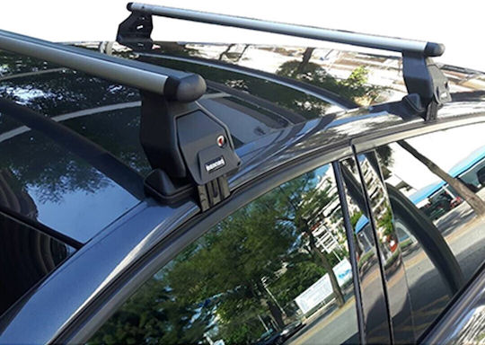 Menabo Aluminum Car Roof Bars 130cm for Mazda 6 4D 2012-2017 Set with Roof Rack Legs Silver