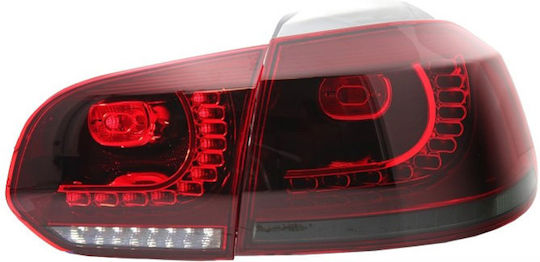 Vland Тъмно Тонирани Задни Светлини LED Volkswagen Golf VI Full Dynamic GTI R20 Look Тъмно Червено/Тъмно Тонирани 08-12 4 Бройки