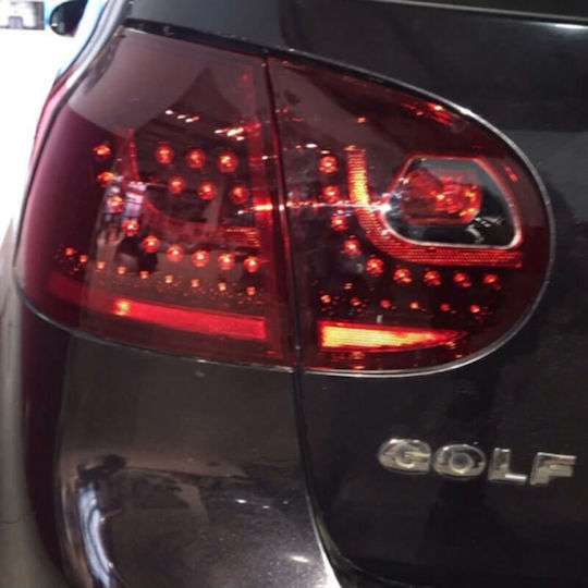 JOM Πίσω Φανάρια LED Volkswagen Golf Mk5 (V) Dark Cherry Red 2003-2008 2τμχ