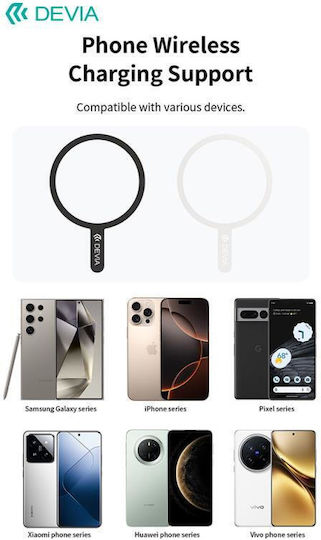 Devia MagSafe Ring με Οδηγό Ευθυγράμμισης Μαύρο 2τμχ