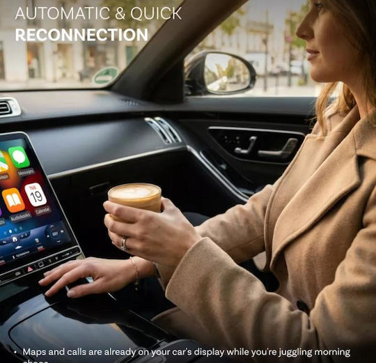 Ottocast Mini Pico Ασύρματος Αντάπτορας Carplay Android Auto Μαύρο Ca525-t3