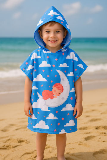 Stewehome Kid's Beach Poncho Towel Beach Print 3-6 Years 3-6 Years