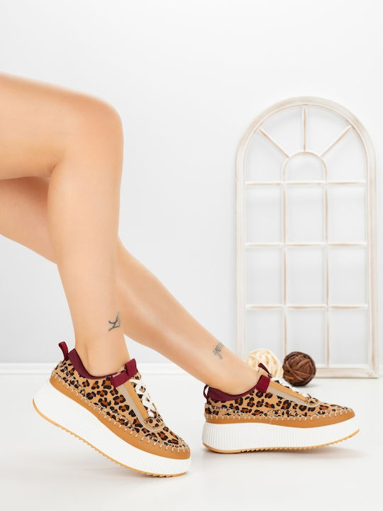 Adidași Flatforms Pentru Femei Leopard
