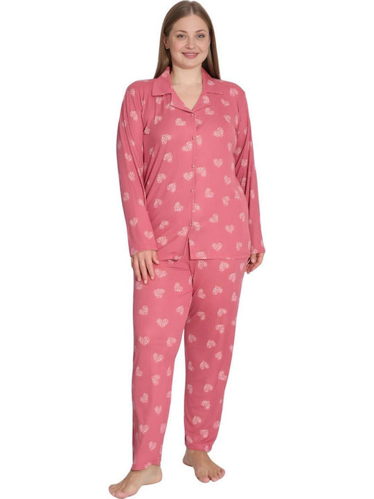 Boyraz Winter Women's Pyjama Set Coral