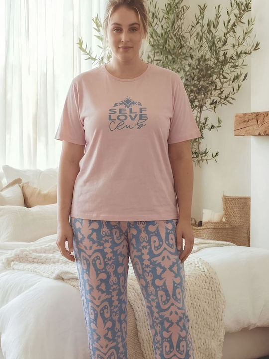 Boyraz Summer Women's Pink Powder Pyjama Set