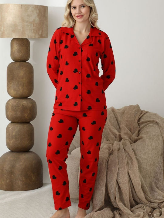 Boyraz Winter Women's Pyjama Set Red