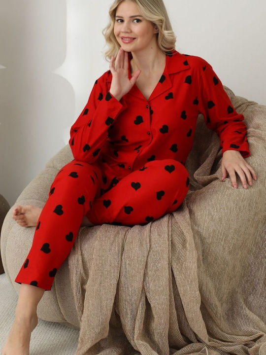 Boyraz Winter Women's Pyjama Set Red