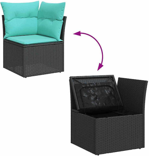 Garten- und Outdoor-Möbelsets Typsatz Wohnzimmer 7 Stück Schwarz mit Kissen