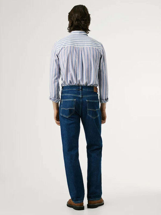 Cash Herren Jeanshose Elastischer Regulär Gerade Passform Blau