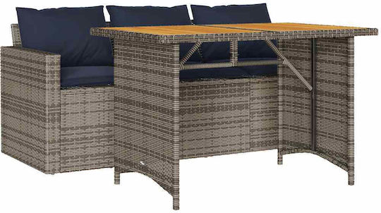 Set Sala De Mese Pentru Exterior 2 Piese Gri Cu Perne
