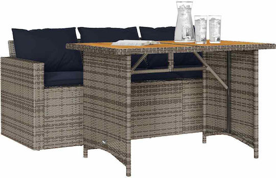 Set Sala De Mese Pentru Exterior 2 Piese Gri Cu Perne