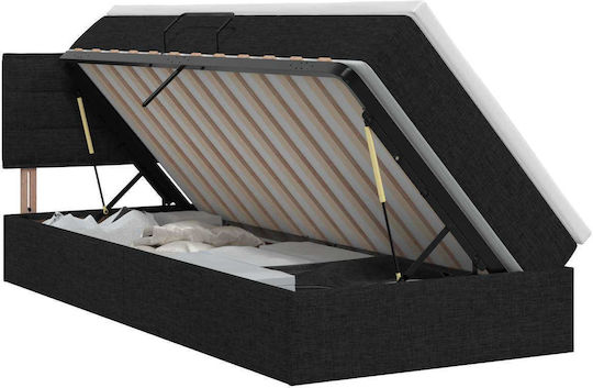 Einzelbett Mit Matratze 90x200cm Schwarze