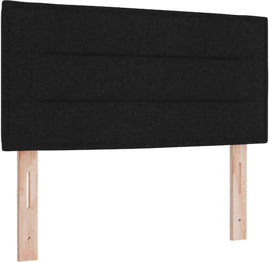 Wandbett Einzel mit Stoff Schwarz mit Lattenrost & Matratze 90x200cm