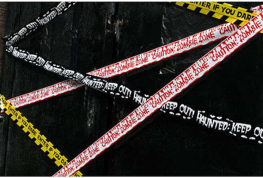 Декоративни Ленти Haunted Keep Out Caution Zombie Zone Enter If You Dare 3 Бройки