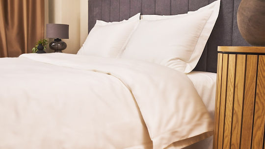 Valeria Home Set Huse Pentru Pilote 200x220cm Dublă Cu 2 Fețe De Pernă Și 1 Cearșaf Ivory