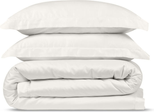 Valeria Home Set Huse Pentru Pilote 200x220cm Dublu Cu 2 Fețe De Pernă & 1 Cearșaf Ivory
