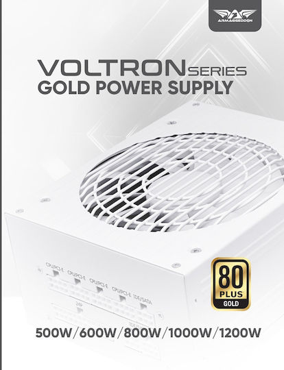 Armaggeddon Voltron 800W Λευκό Τροφοδοτικό Υπολογιστή Full Modular 80 Plus Gold