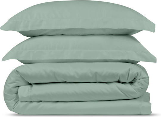Valeria Home Set Huse Pentru Pilote 220x240cm Superdublu Cu 2 Fețe De Pernă & 1 Cearșaf Verde