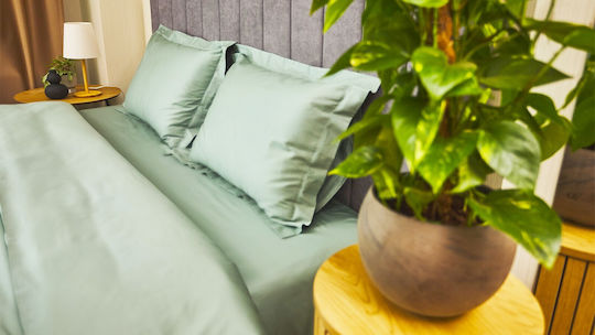 Valeria Home Set Huse Pentru Pilote 220x240cm Superdublu Cu 2 Fețe De Pernă & 1 Cearșaf Verde