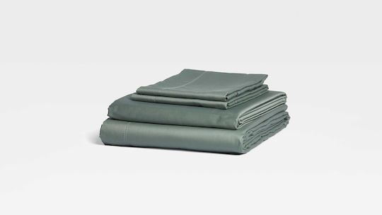 Valeria Home Set Huse Pentru Pilote 220x240cm Superdublu Cu 2 Fețe De Pernă & 1 Cearșaf Verde