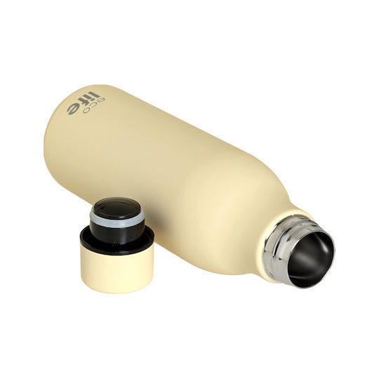 Ecolife Recyclable Thermos Bottle Stainless Steel / Plastic BPA Free 550ml Cream Ecru
