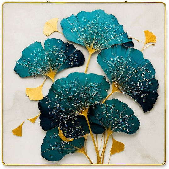 3d Decorative Ginkgo Painting Shiny Crystals 40x40 Cm