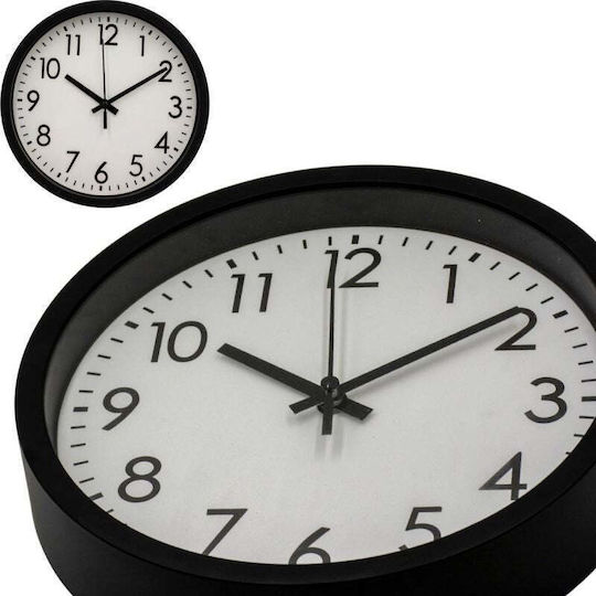 Excellent Houseware Wanduhr Kunststoff Schwarz 20x3,7cm
