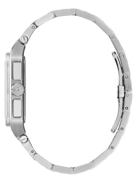 GC Watches Ανδρικό Ρολόι 37mm Μπαταρίας με Ασημί Μεταλλικό Μπρασελέ
