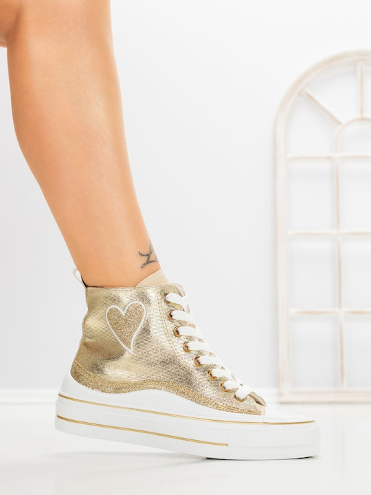 Adidași Flatforms Pentru Femei Auriu
