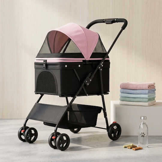 Lelo Pet CityRide – Premium Cărucior Pentru Transport Câine / Pisică Până La 15kg Roz L93xL45xÎ63cm