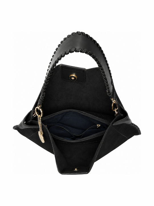 Set Fabric Women's Shoulder Crossbody Suede Black Bag