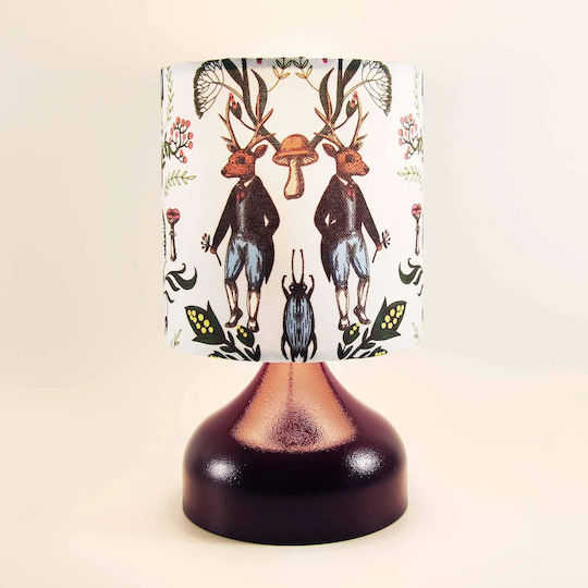 Inspiral Tree Metal Table Lamp for E27 Socket with Shade and Purple Base