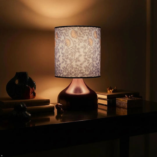 Inspiral Tree Metal Table Lamp for E27 Socket with Purple Shade and Base