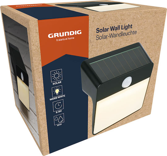 Grundig Wall Mounted Solar Light Warm White with Photocell IP44 14.4x10x13cm