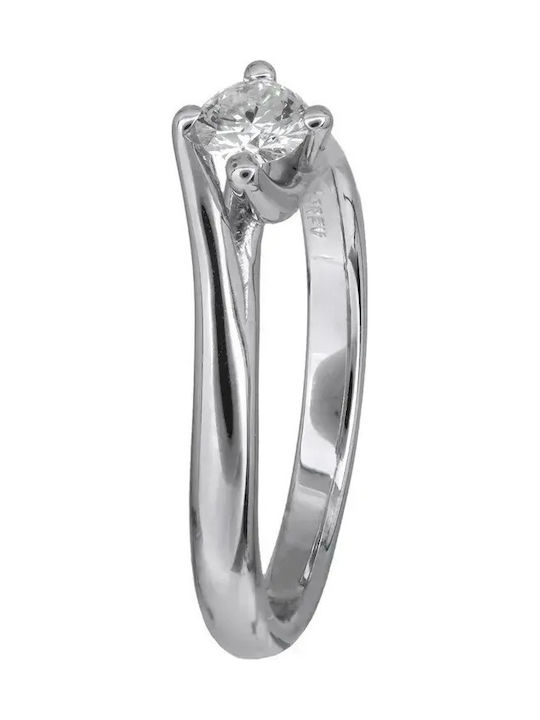 Einzelner Steine Ringe aus Weißgold 18K mit Diamant