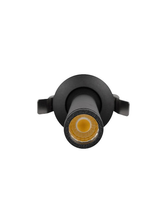kelvo Metallic Recessed Spot with Built-in LED and Warm White Light White 6.4x6.4cm