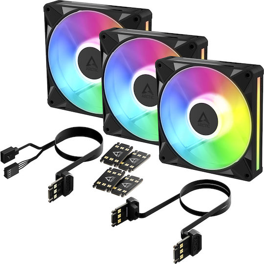 Arctic BioniX P14 A-RGB Вентилатор за кутия 140mm (2500rpm / 110cfm) със Свързване 4-изводна ШИМ 3бр
