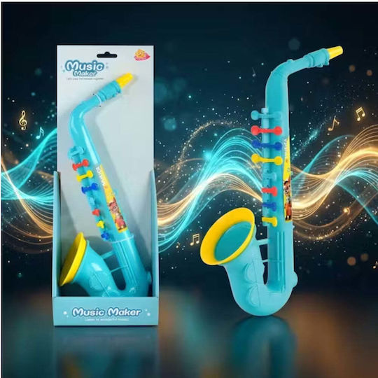 Musical Toy Saxophone Children 36.5 Cm Educational Musical Instrument Interactive Sounds Develops Creativity Sense Rhythm Gift Children Light Blue