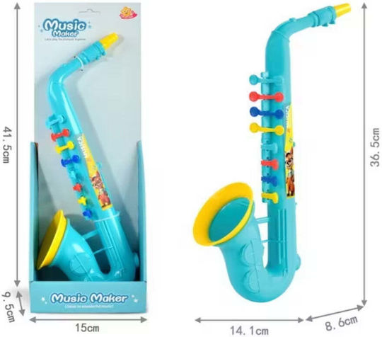Musical Toy Saxophone Children 36.5 Cm Educational Musical Instrument Interactive Sounds Develops Creativity Sense Rhythm Gift Children Light Blue